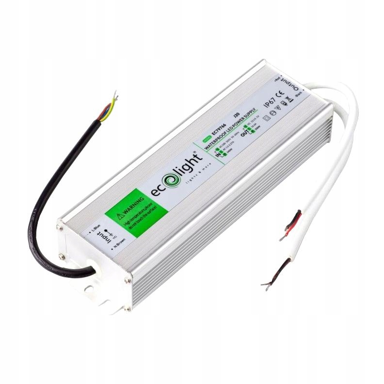 ZASILACZ WODOODPORNY HERMETYCZNY LED 12V 200W ALU