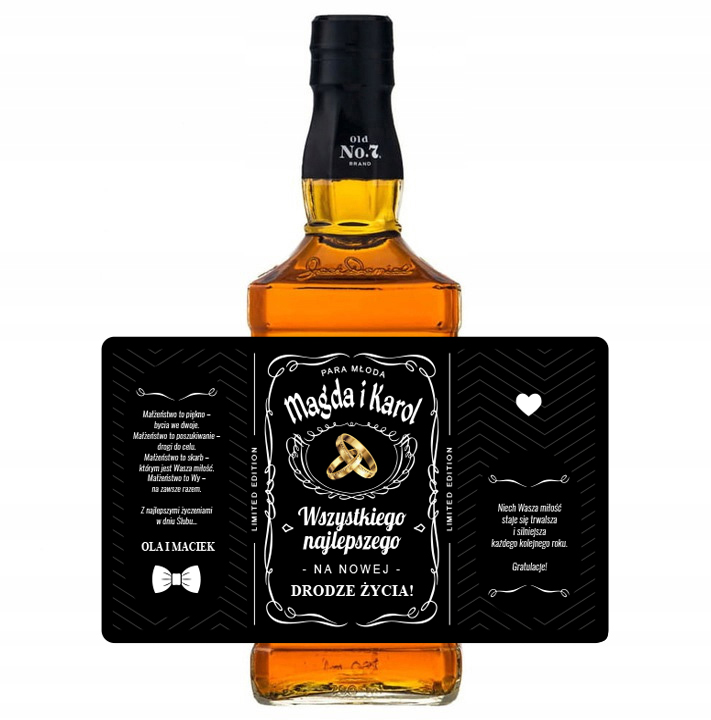 

Etykieta whisky dla pary młodej 0,7