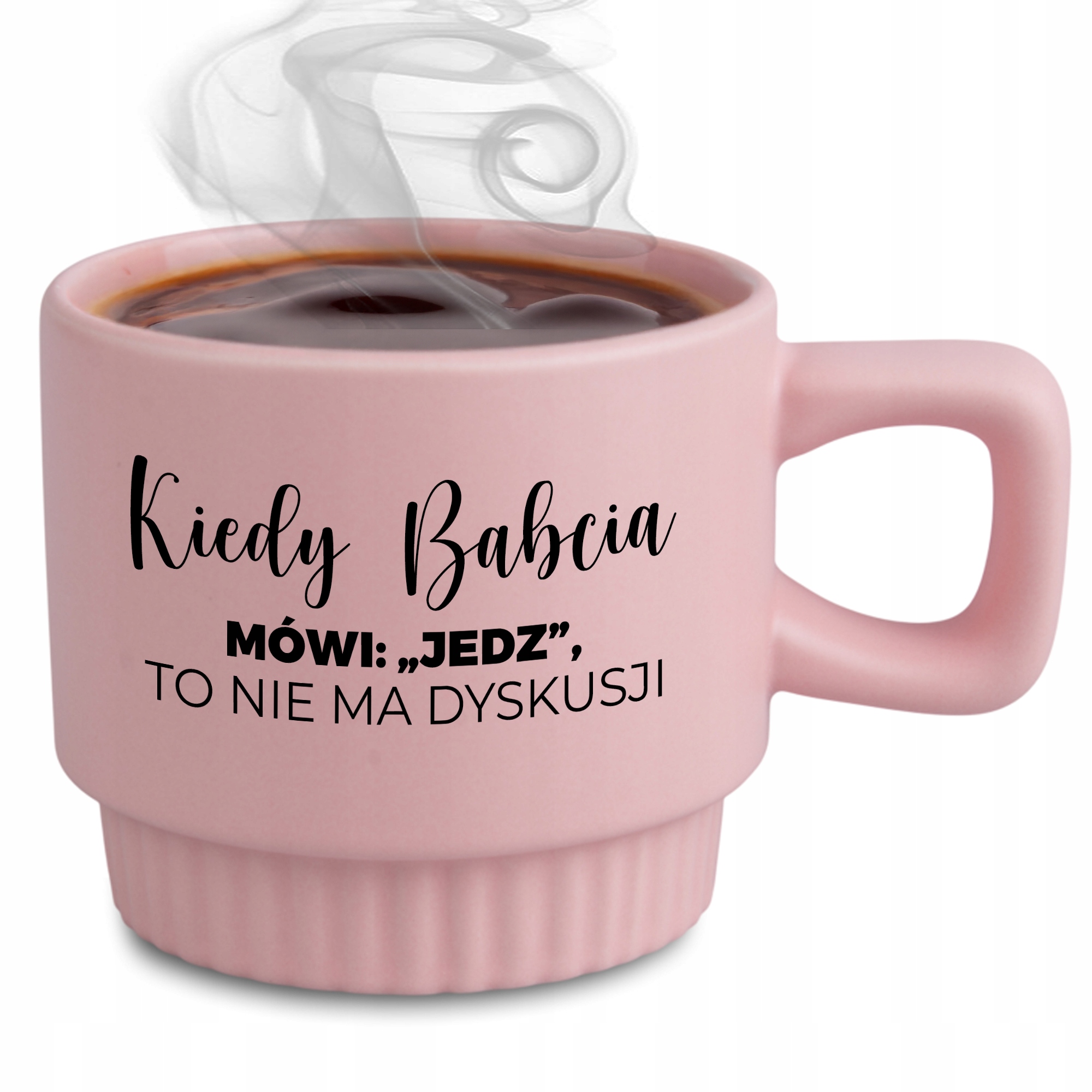 Ryflovaný hrnček ružový, Kedy Babička Hovorí „jedz“ Darček na Deň babičiek