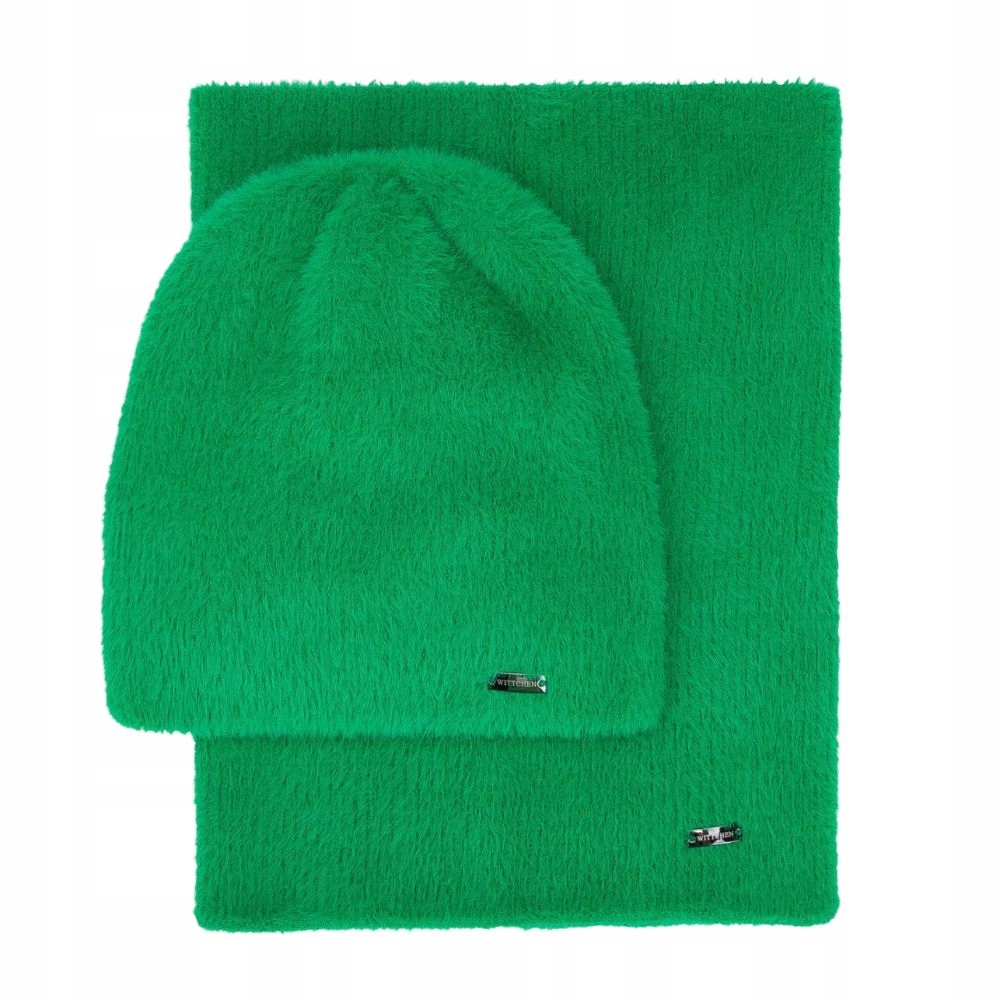 Zelený dámský zimní set čepice a nákrčník Wittchen 99-SF-005-Z