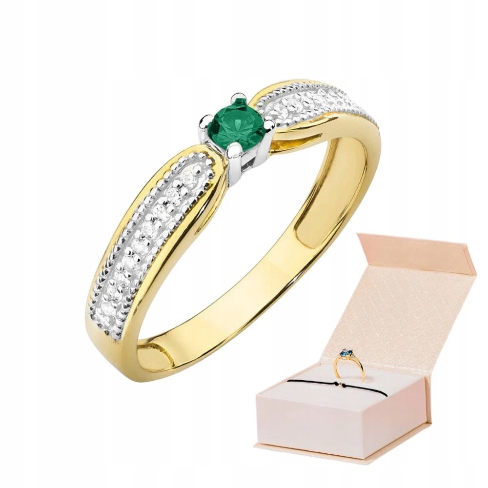 Zlatý Prstýnek Se Smaragdem Diamanty 585 Zlatý Náramek