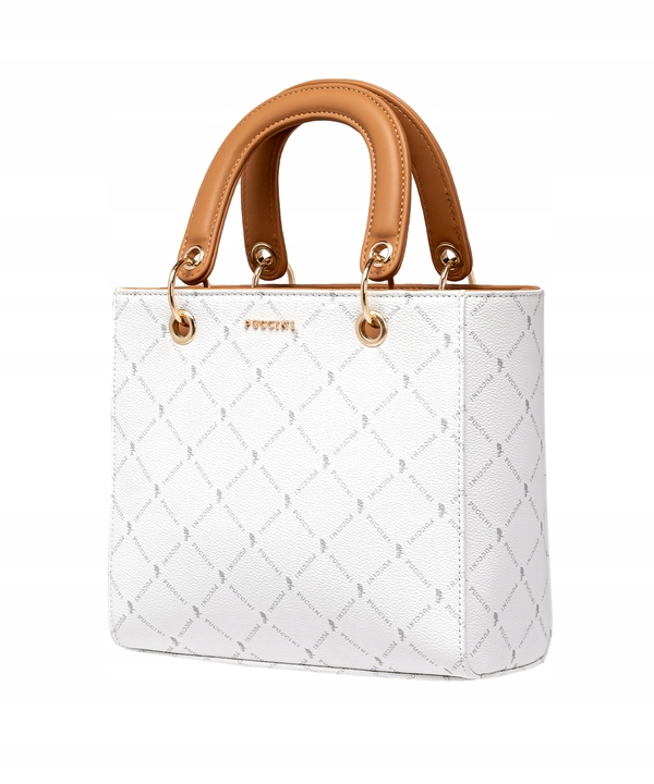 PUCCINI torebka kuferek skóra ekologiczna biały