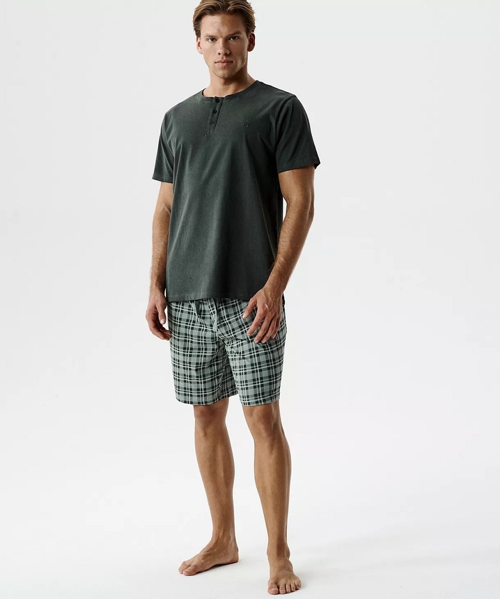 Pánské Pyžamo S Krátkým Rukávem Atlantic NMP401/KHA/ZIEJ/XXL