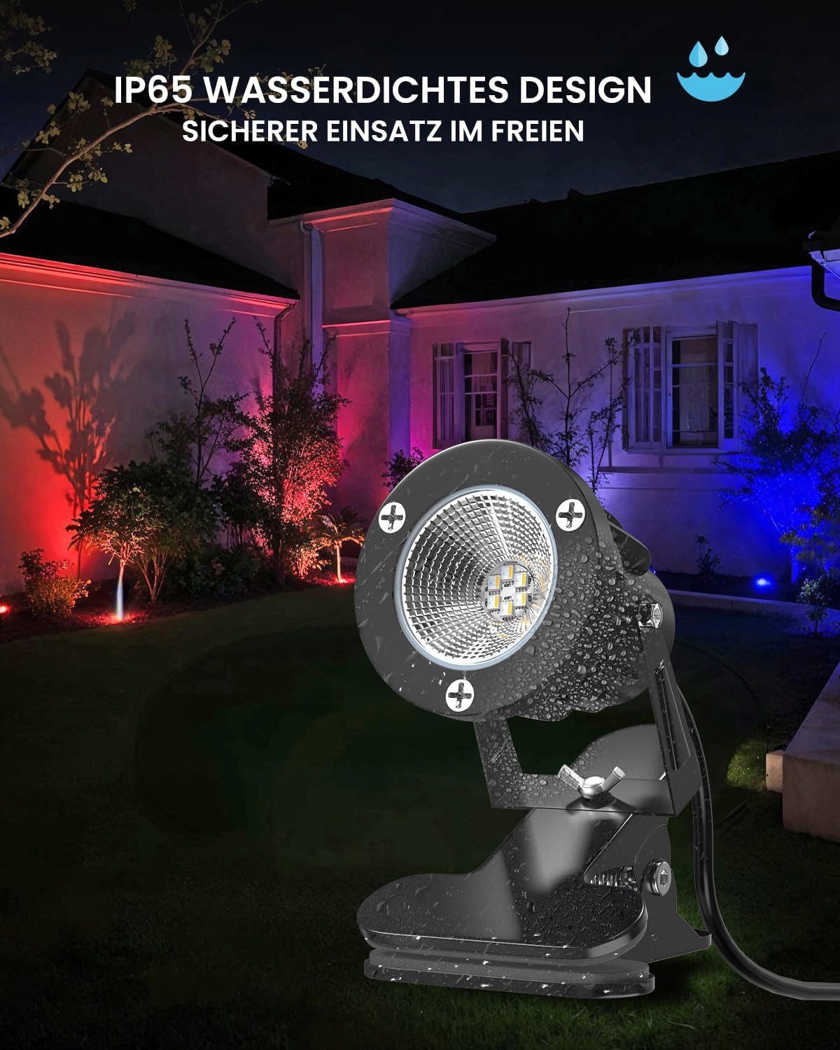 TOBE BRIGHT 6W RGB LED KLEMMSPOT Z PILOTEM, WODOODPORNY, WEWNĄTRZ/ZEWNĄTRZ — miniatura 4