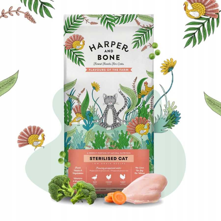 Levně Harper and Bone krmivo pro sterilizované kočky 62% Maso Játra 5kg