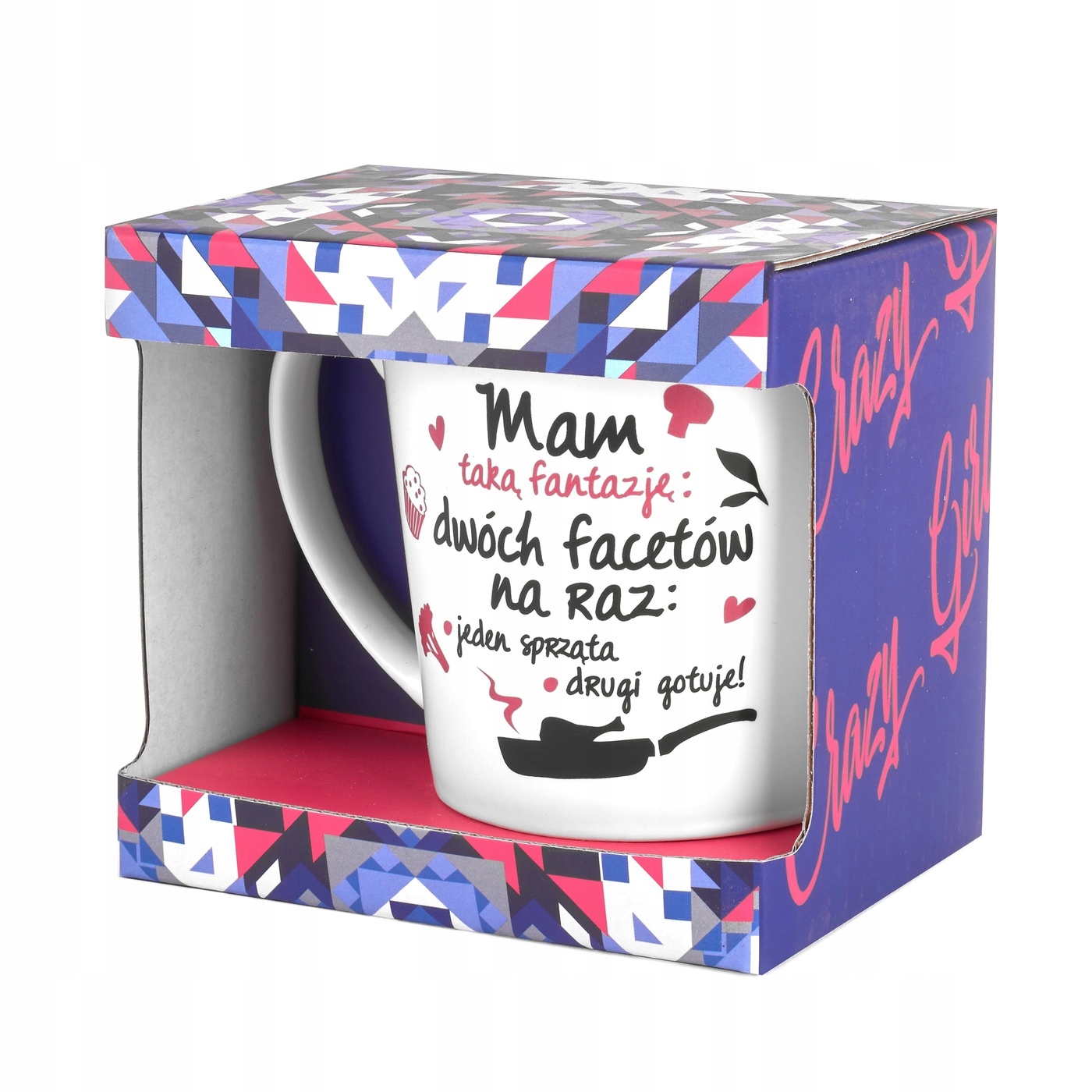 kubek  mam fantazje, dwóch na raz...  480ml CRAZY GIRL NBC — 4