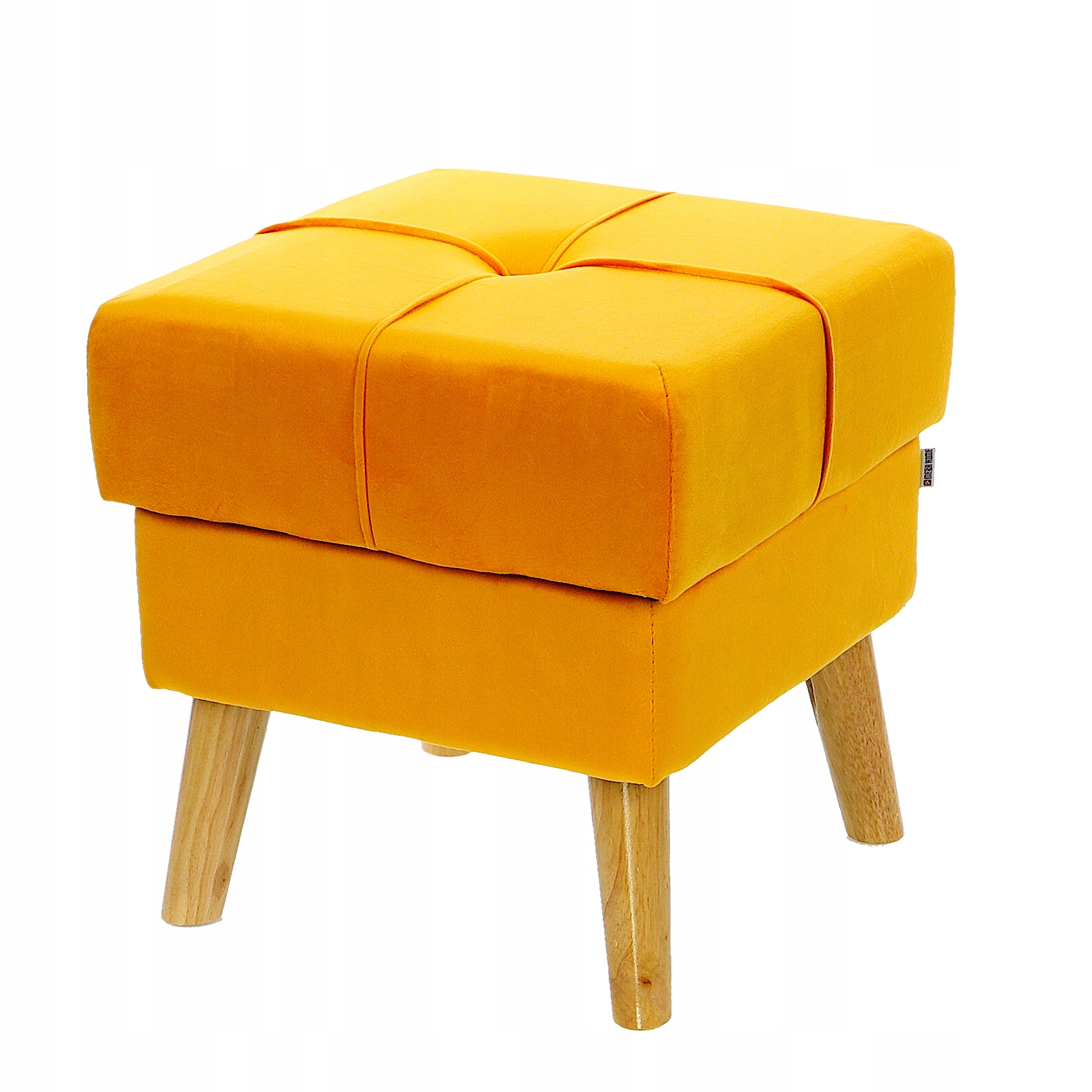 

Nowoczesna żółta pufa zydel stołek pojemnik