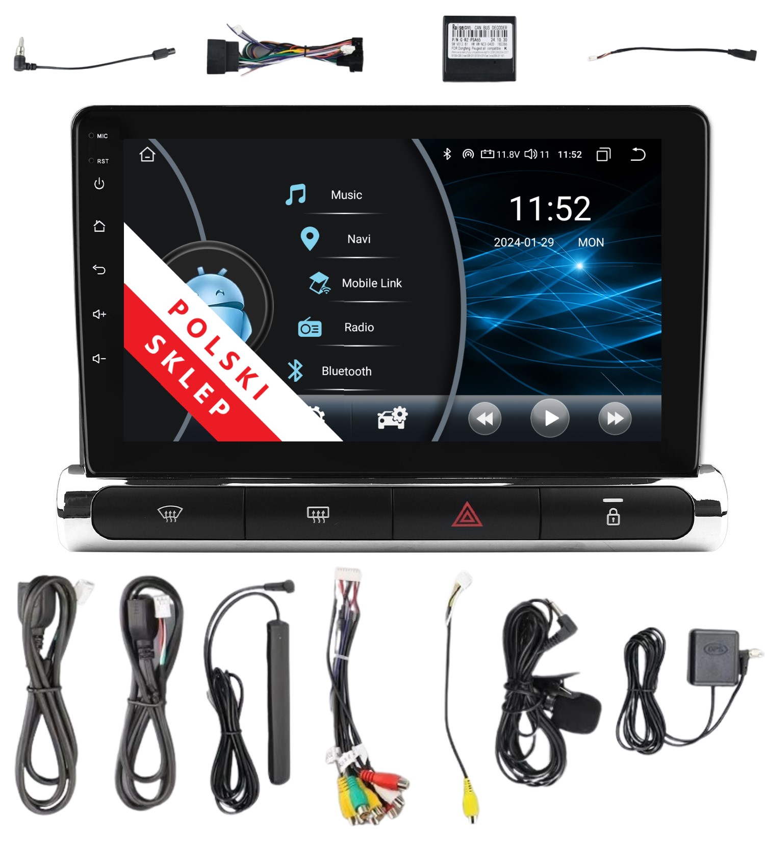 Navigační Rádio Android 13 Citroen C3 Aircross A 2/32 Gb Dsp Lte Carplay