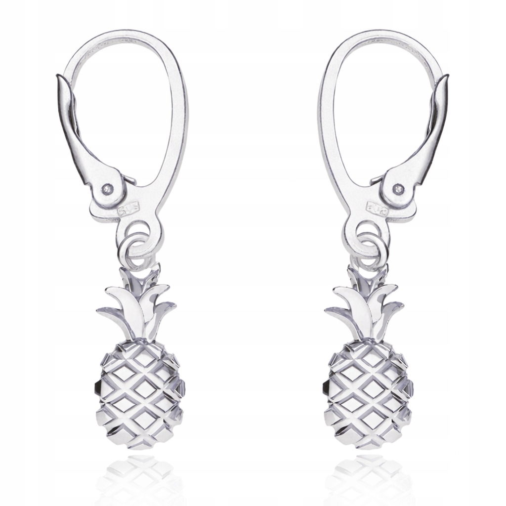 Ananasové Plody Ananas Stříbrné náušnice na anglickém biglu stříbro 925
