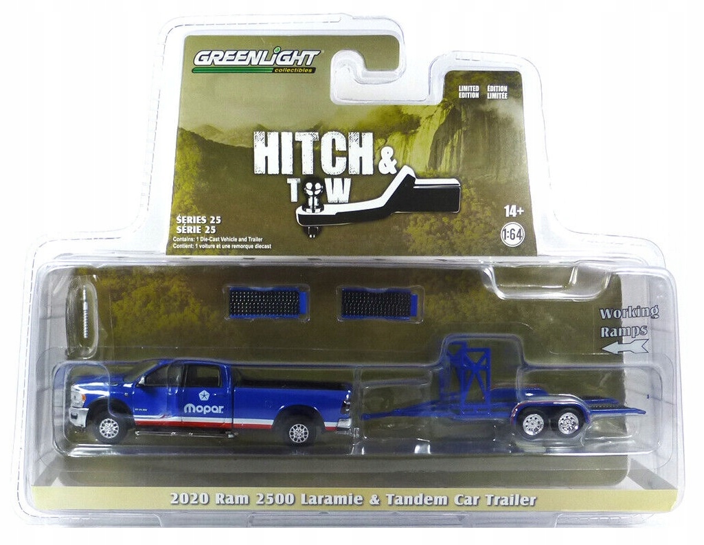 Greenlight 2020 Dodge Ram 2500 Mopar+ Trailer 1:64