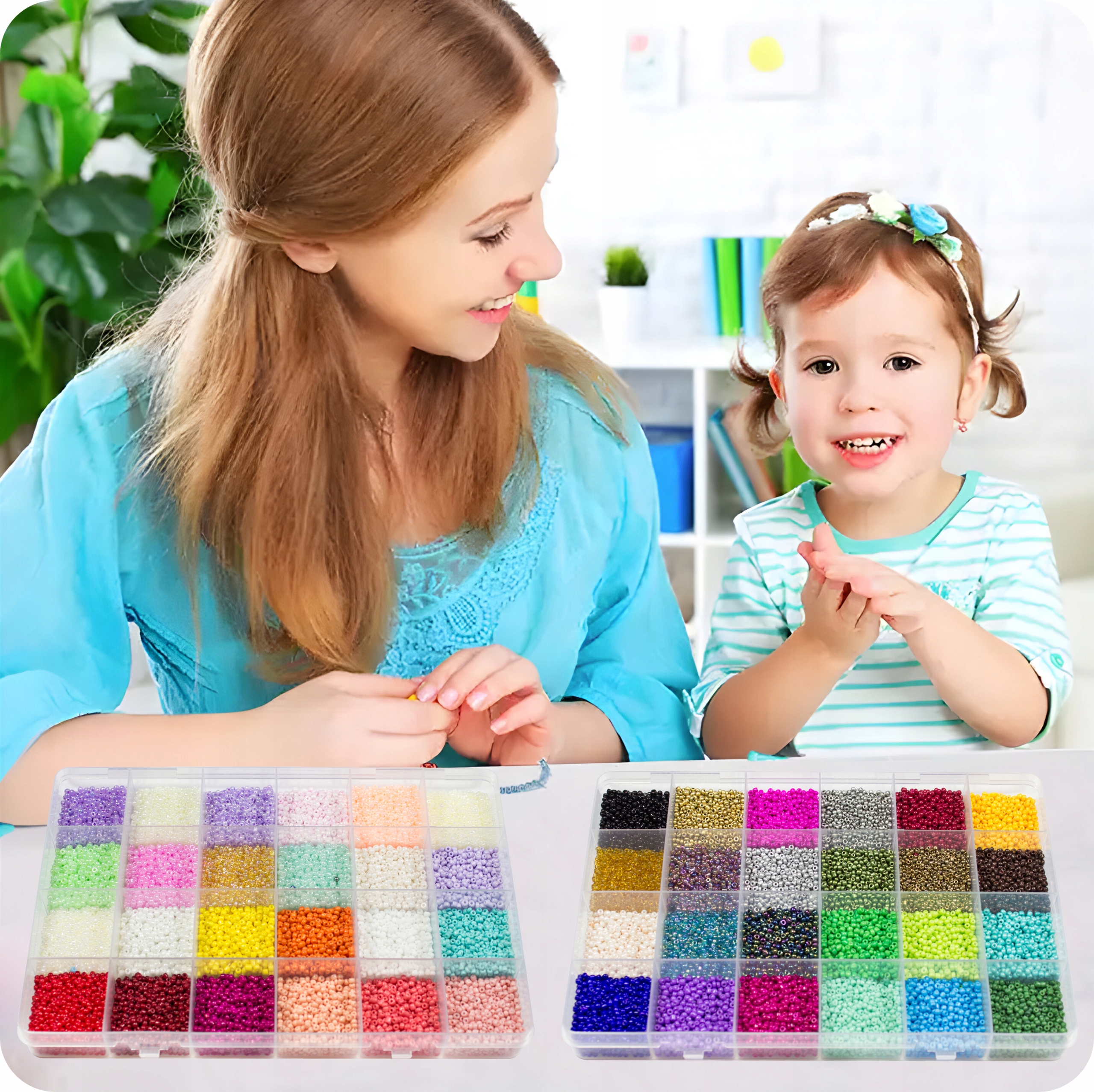 ZESTAW KORALIKÓW DO ROBIENIA BRANSOLETEK ZAWIESZKI PONAD 30000 elem. FR1020 Materiał plastik inny