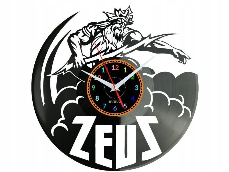 Zeus Bůh Dárek Originální dekorace do domu Hodiny z vinylové desky