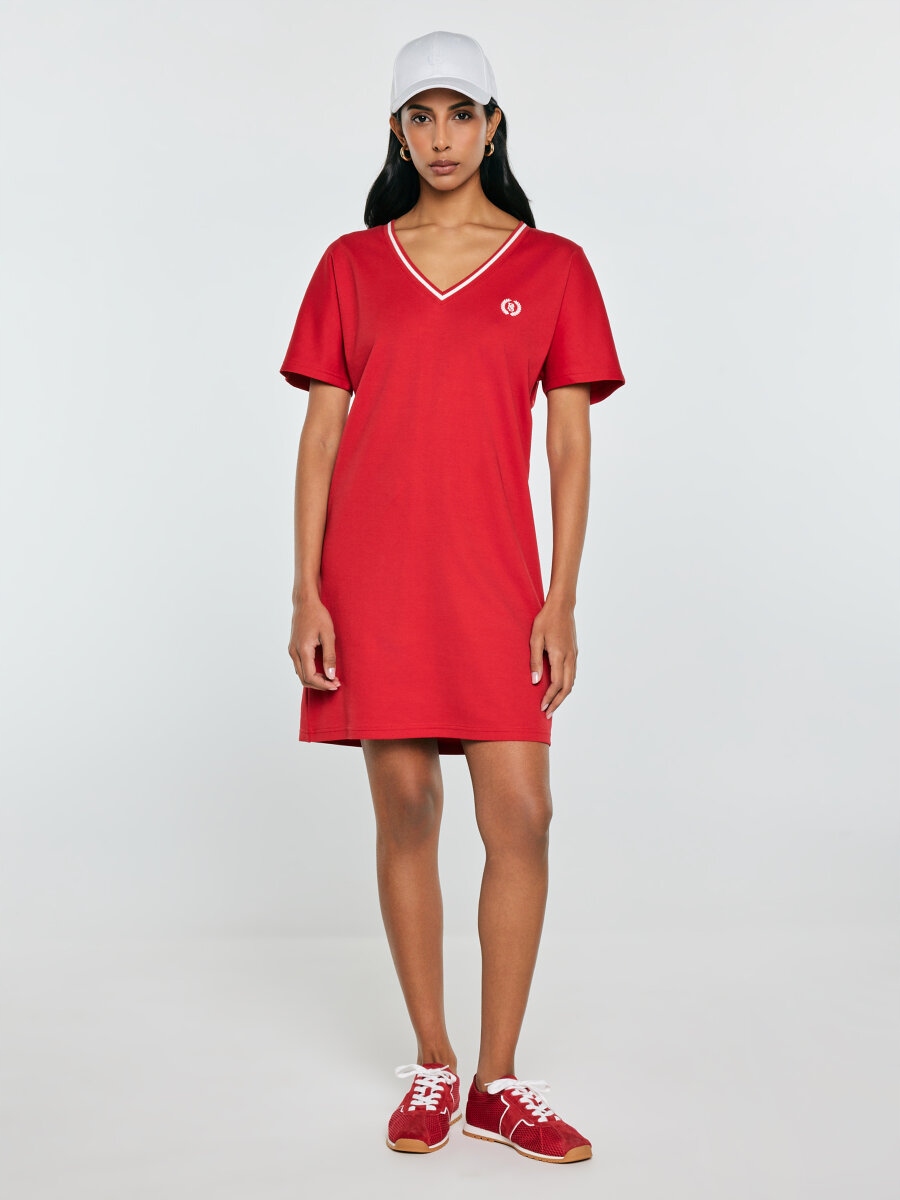 Big Star Sukienka damska dzianinowa czerwona Zorkana 603 XL