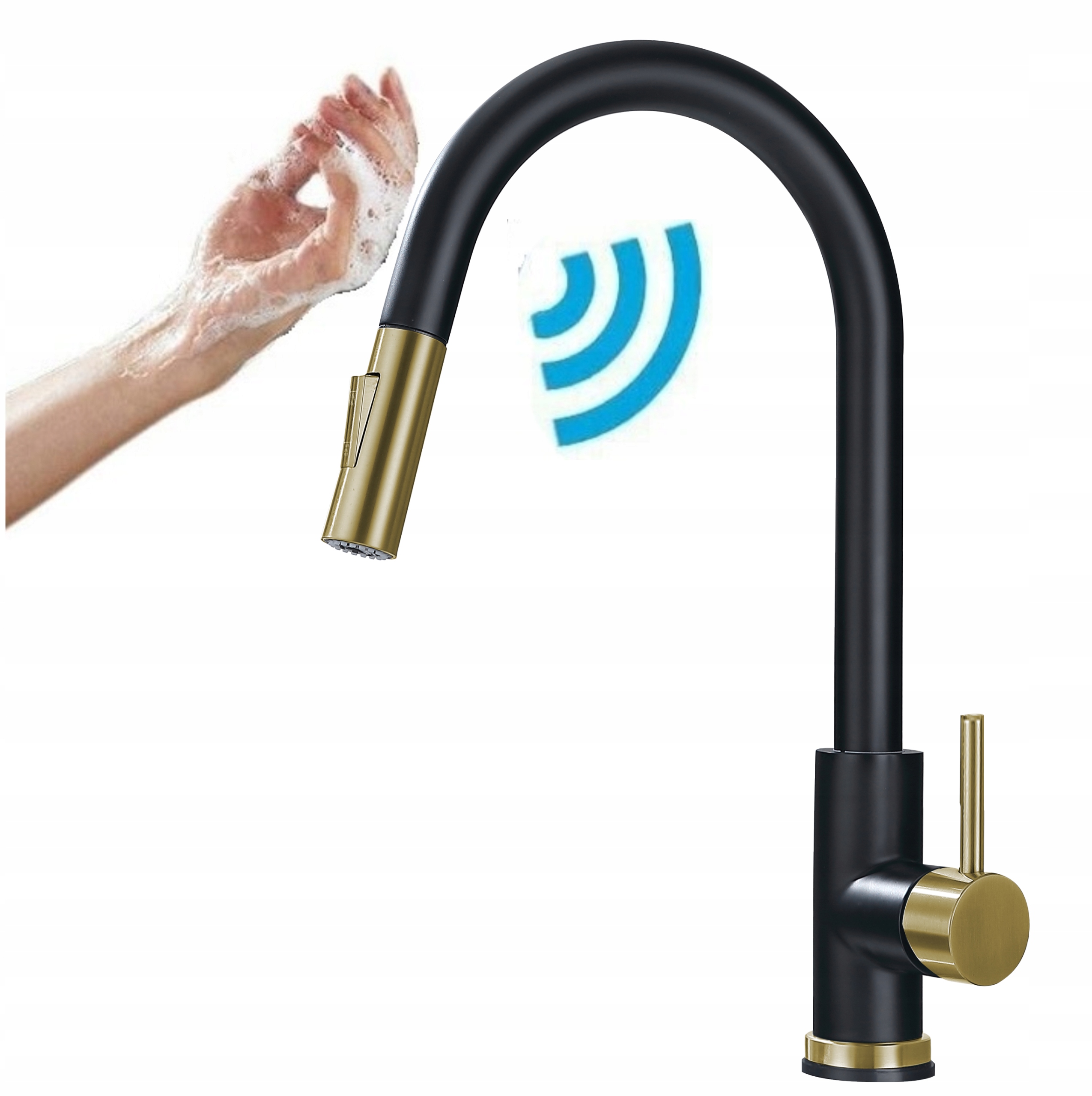 Kuchynská batéria čierna zlatá dotyková Oceľová Vytovka Ww