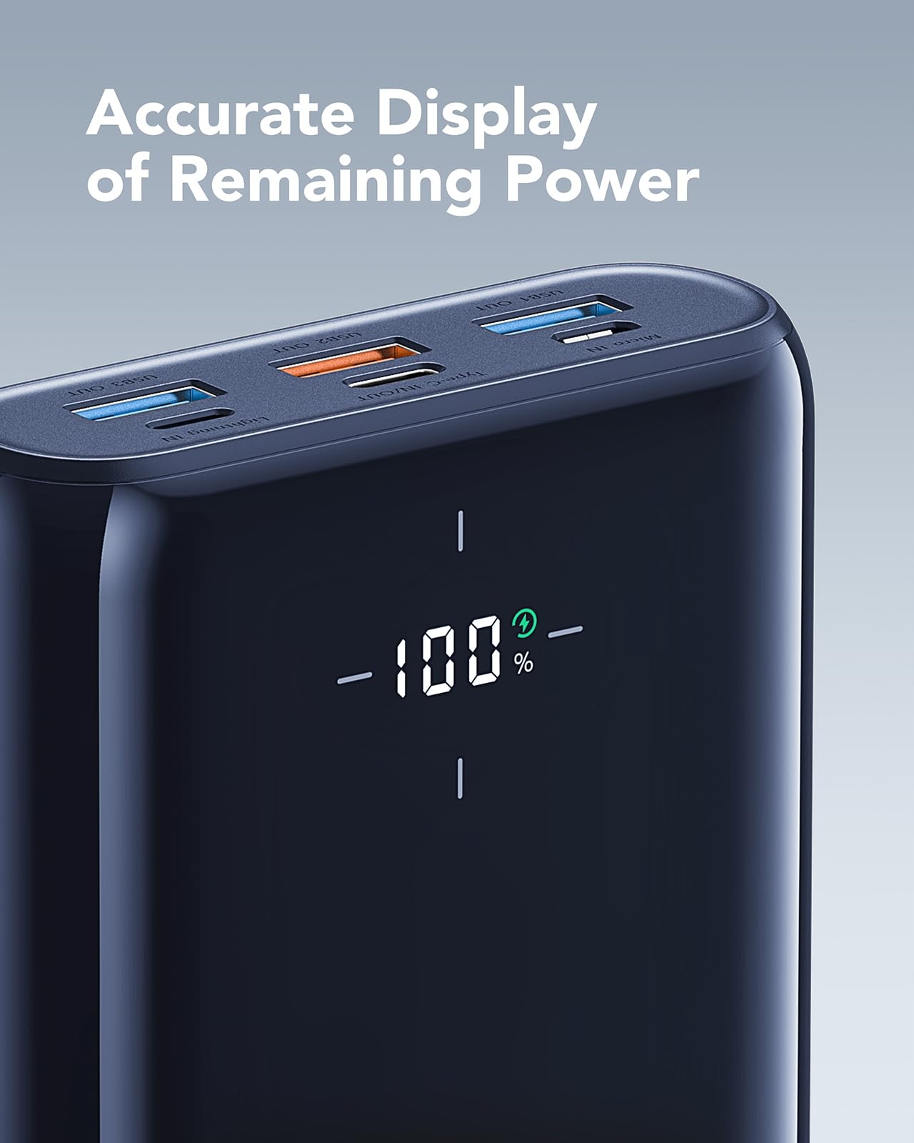 VIYISI Power Bank 20W PD Szybkie Ładowanie USB C LED Wyświetlacz Niebieski — miniatura 6