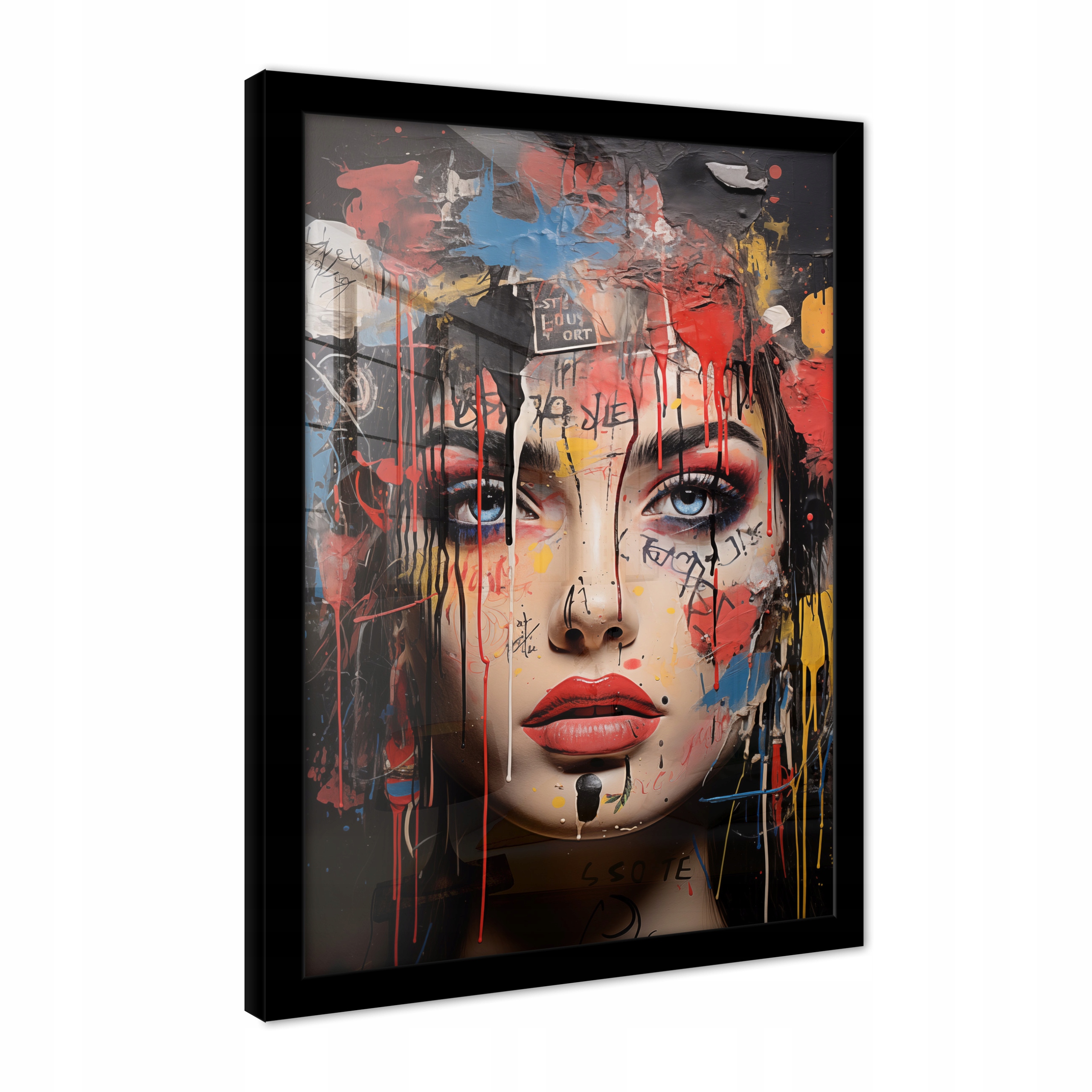 Obraz Abstrakce Žena Tvář Umění Moderní Plakát V Rámu Velký 70x50