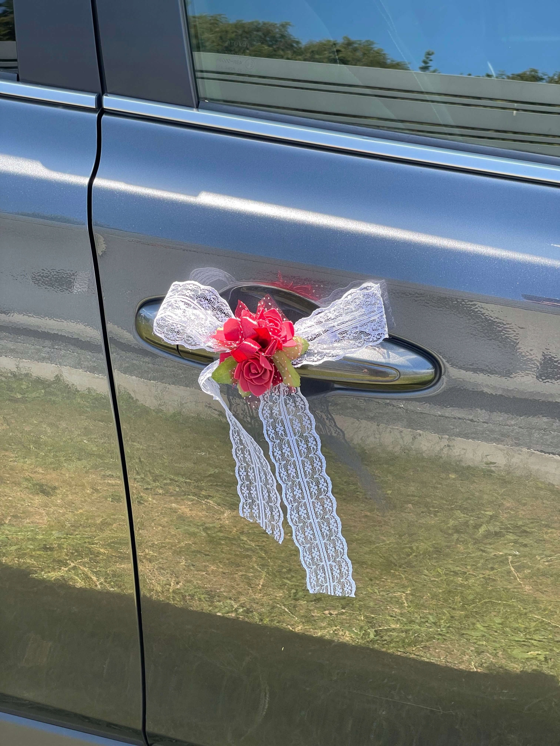 Kokarda dekoracja samochodu / krzeseł ślub czerwony Marka bez marki