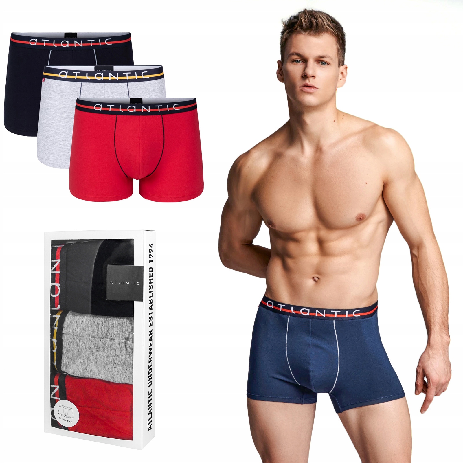 

Atlantic 3MH-004 bokserki męskie 3-pak - XL