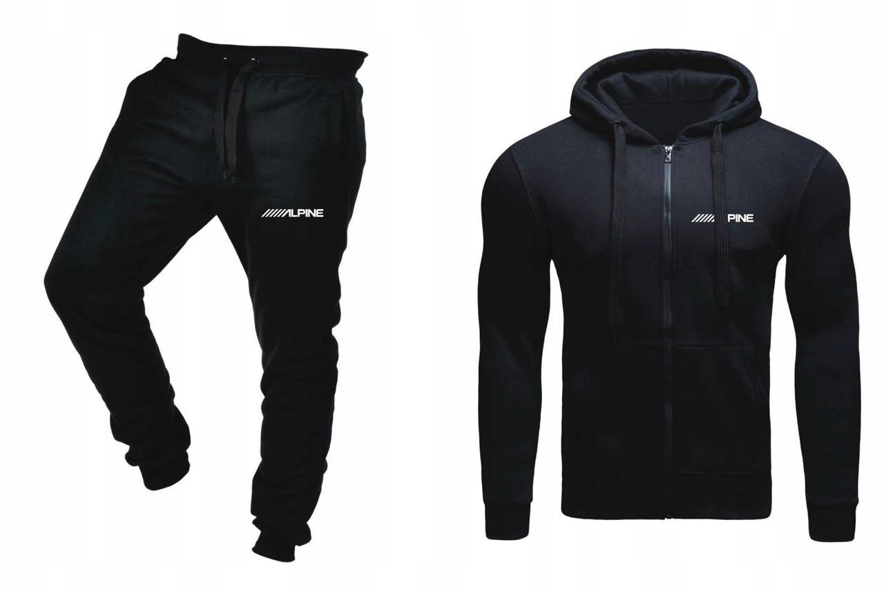 Tepláková Souprava Teplákovka Alpine Pánská Rozepínací Černá L