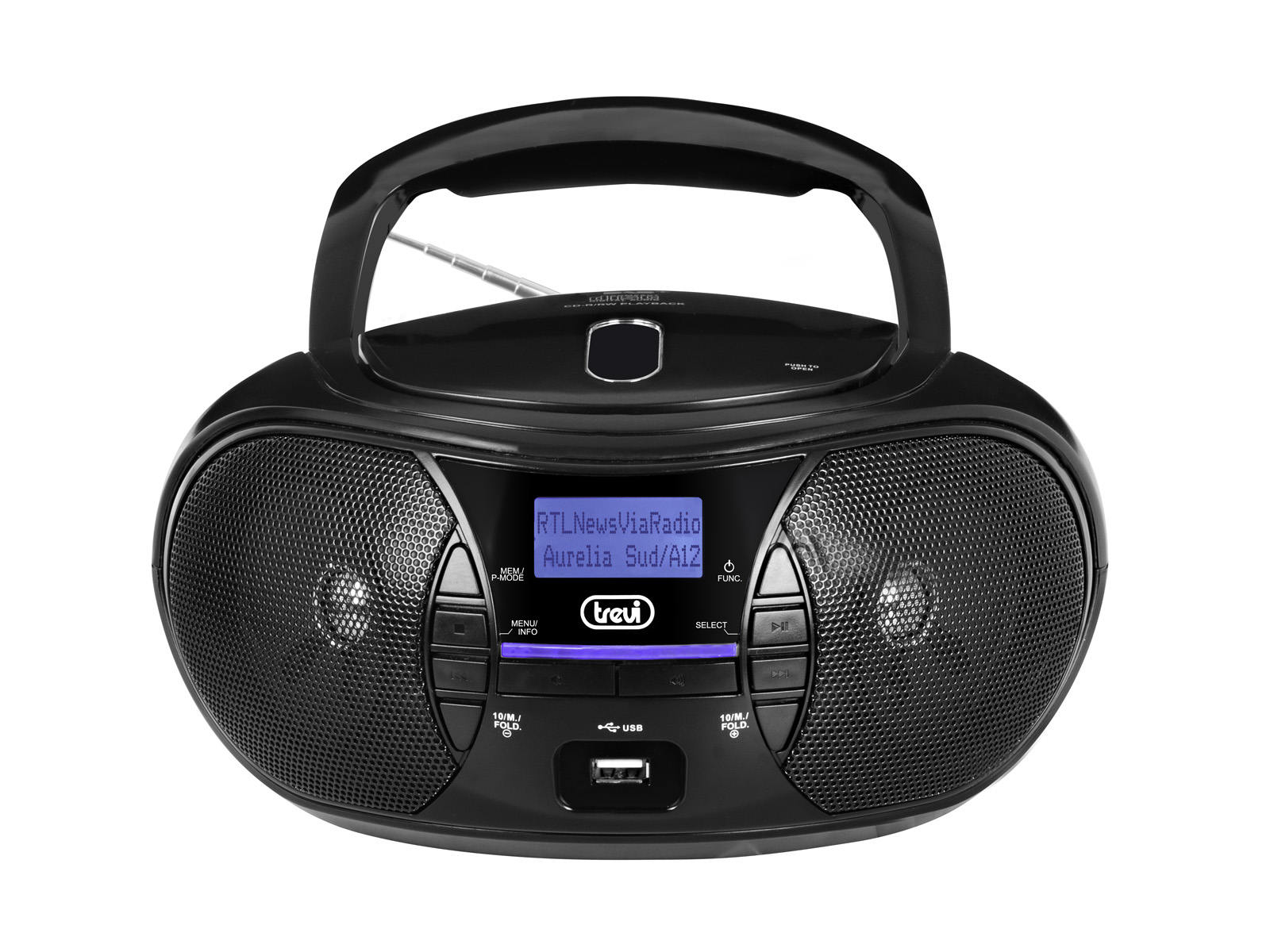 BOOMBOX PRZENOŚNY CD mp3 DAB FM USB AUX-IN radio Kolor czarny