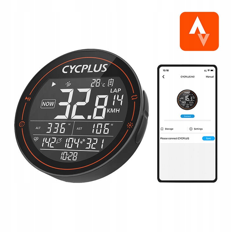 Počítač na kolo Cycplus M2 – kompatibilní s: Strava, Trainingpeaks apod.