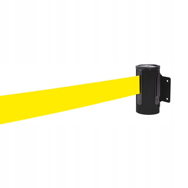 KASETA ŚCIENNA CZARNA Z TAŚMĄ 4 M ŻÓŁTĄ