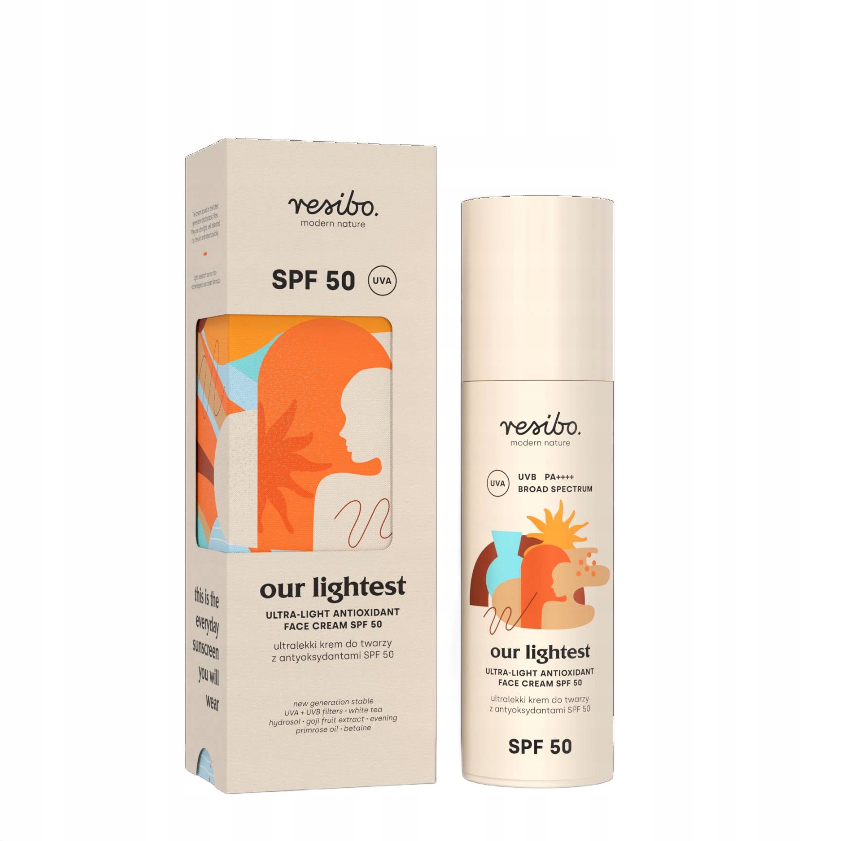 Resibo Our Lightest Ultralekki krem do twarzy z antyoksydantami Spf 50 50ml