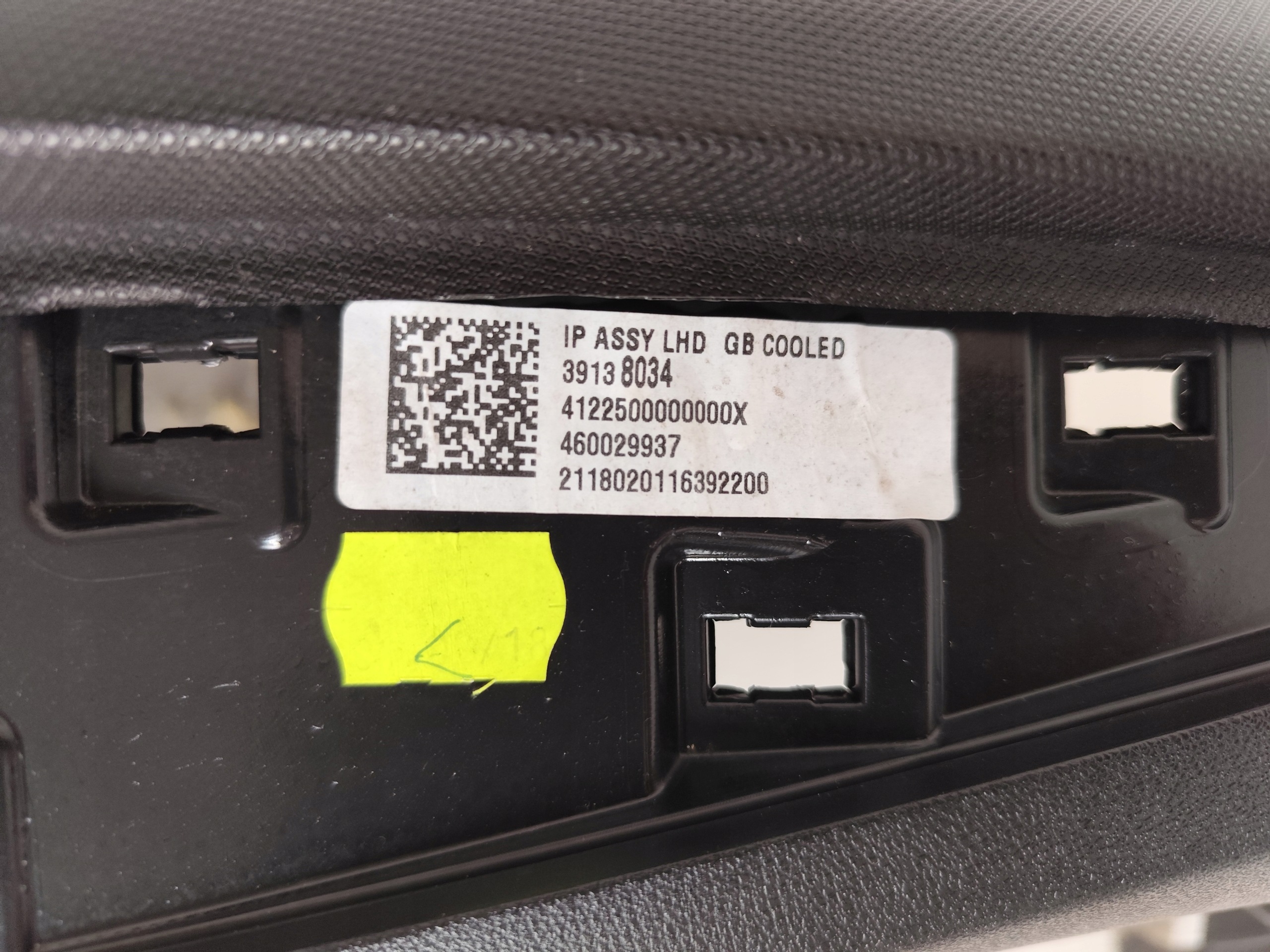 OPEL CROSSLAND X 2018 dashboard instrument panel console 2X airbag