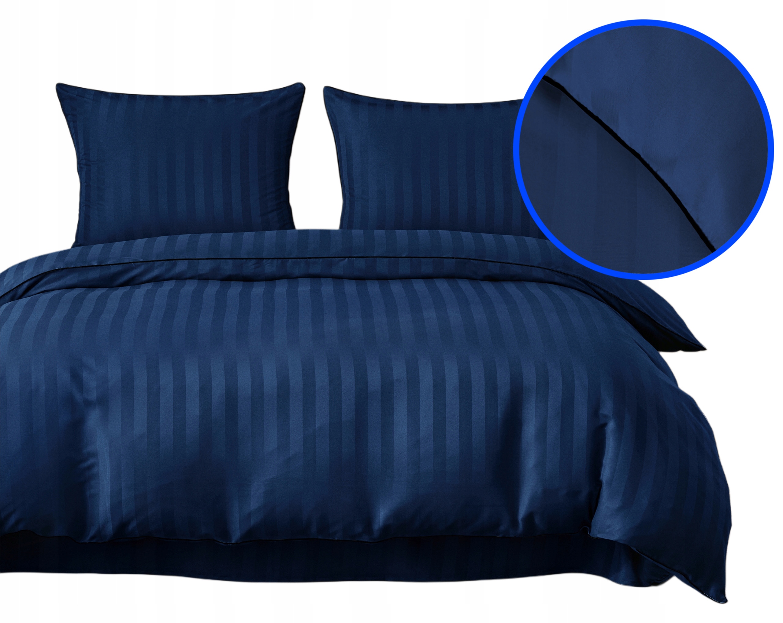 Povlečení z damašku 160x200 Elegantní Tmavě Modrá, Stylové, Měkké, Komfortní