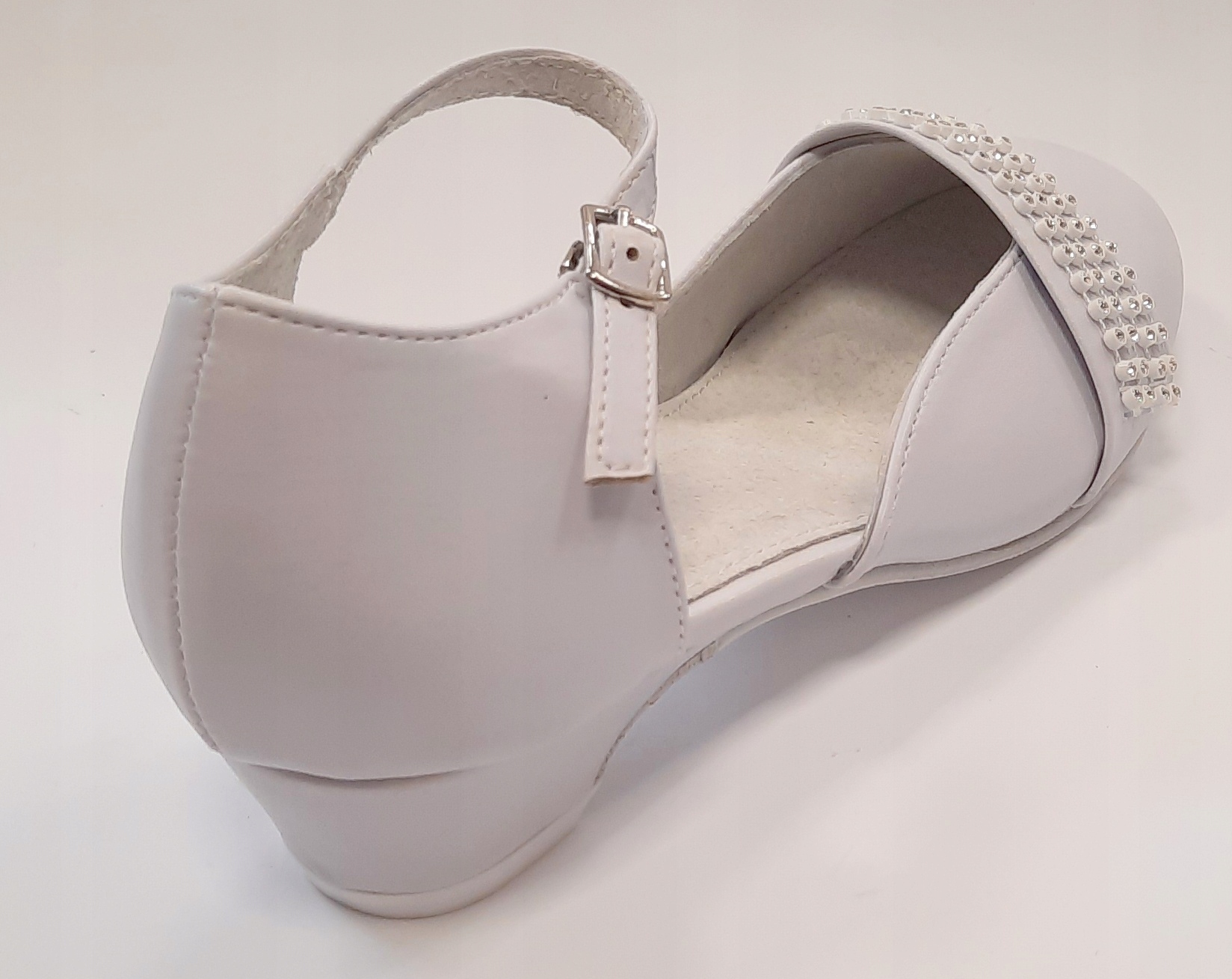 Туфли-балерины для причастия белые, размеры 37 см, 23,80 см