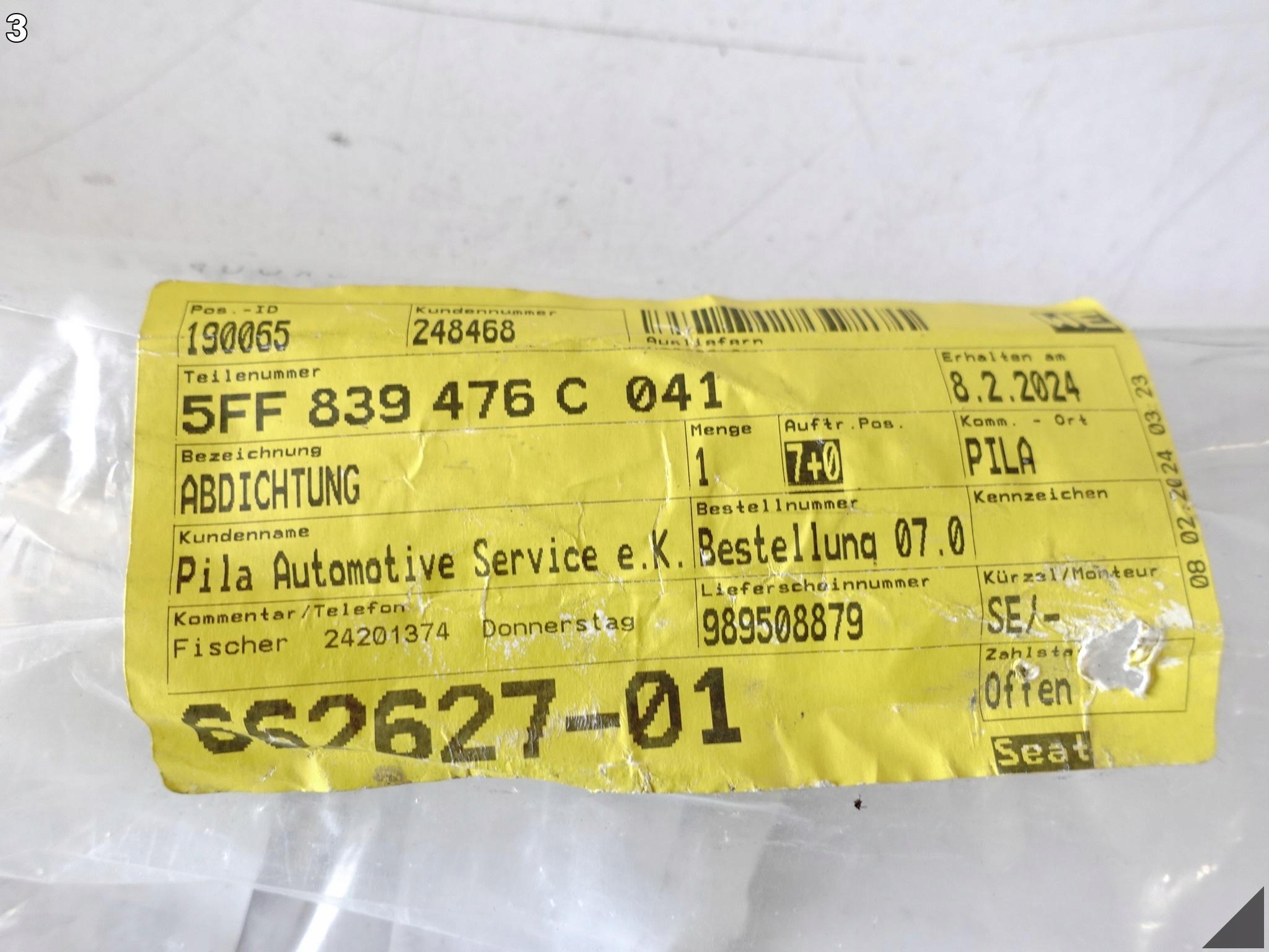 CUPRA FORMENTOR 5FF 21- moulding dust windows door right rear part 5FF839476C