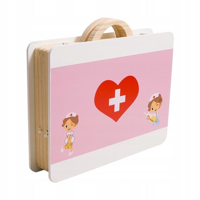 Zestaw lekarski dla dzieci dziewczynki drewniany Wiek dziecka 3 lata +