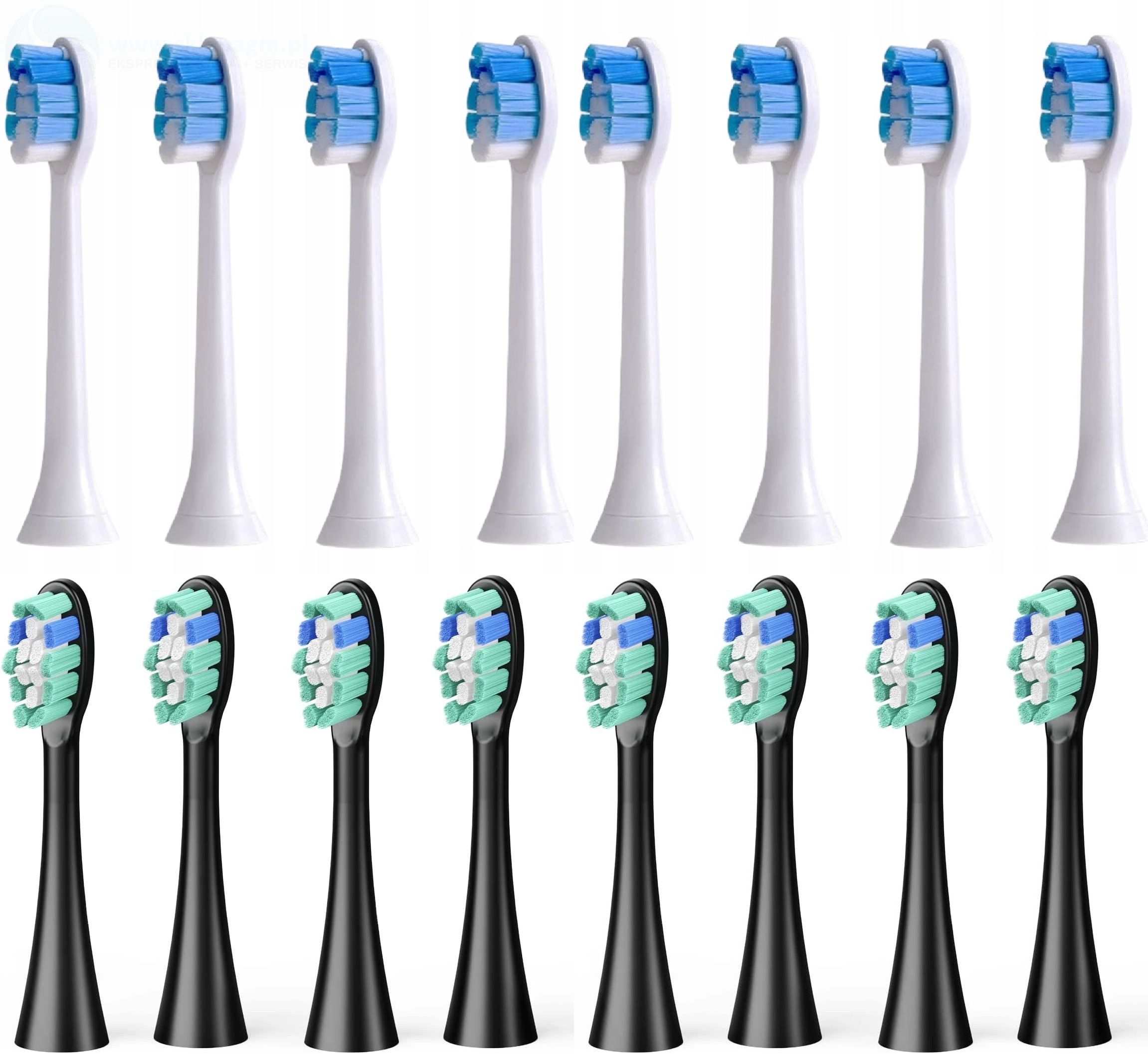 Końcówki Końcówka Do Szczoteczki Philips Sonicare 16 Sztuk białe i czarne