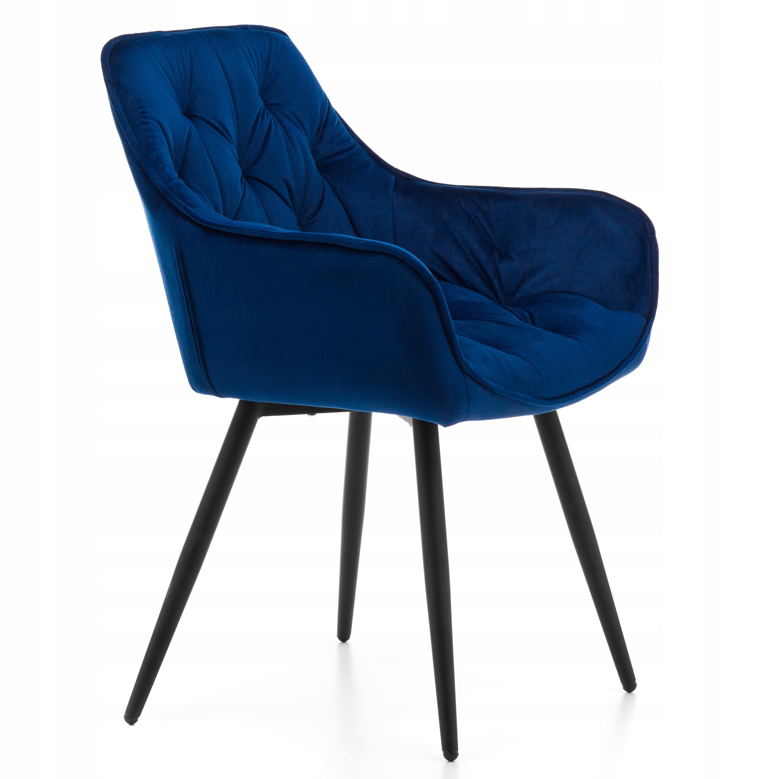 KRZESŁO TAPICEROWANE PIKOWANE DO SALONU JADALNI WELUROWE GRANATOWE SIENA Model SIENA