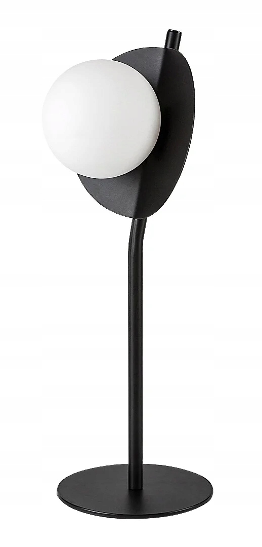 Moderná stolová lampa čierna sklenená biela guľa do obývačky 40 cm Rabalux