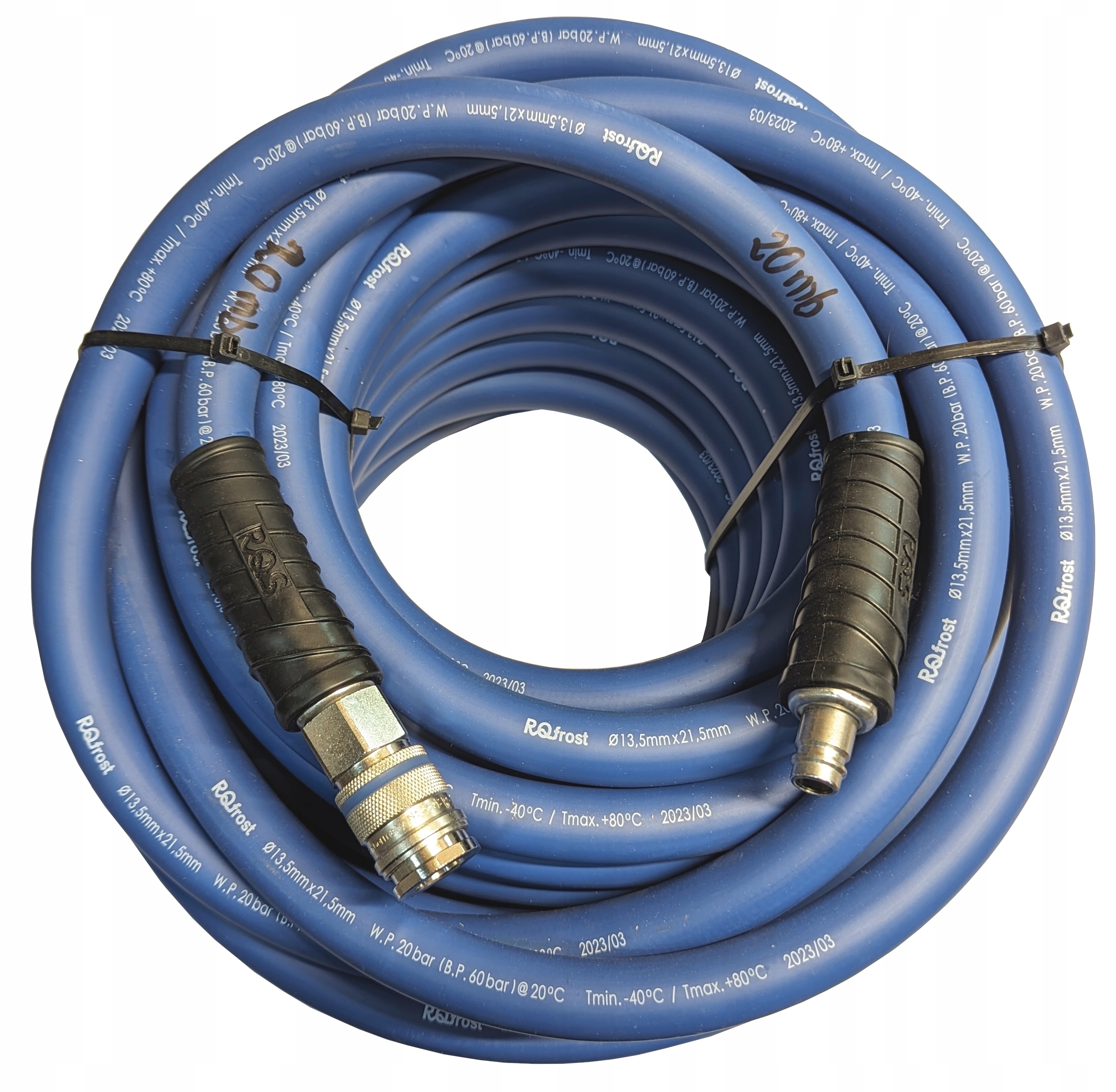 WĄŻ HYBRYDOWY PRZEWÓD PNEUMATYCZNY RQfrost ZŁĄCZKI TYP 227 13,5x21,5mm 20m Marka RQS