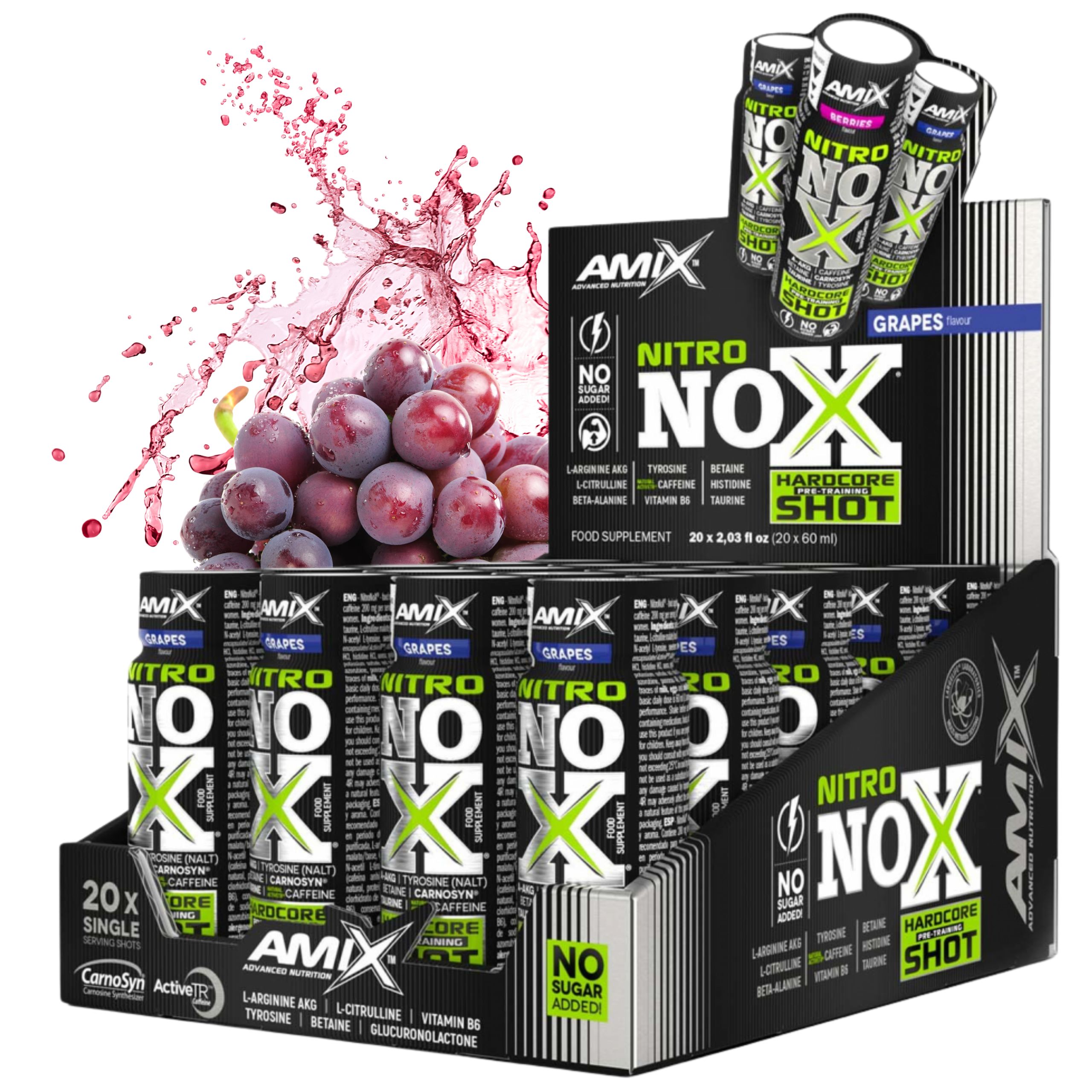 Nitro Nox Amix Předtréninkovka Šoty Svalová pumpa Energie Soustředění Moc