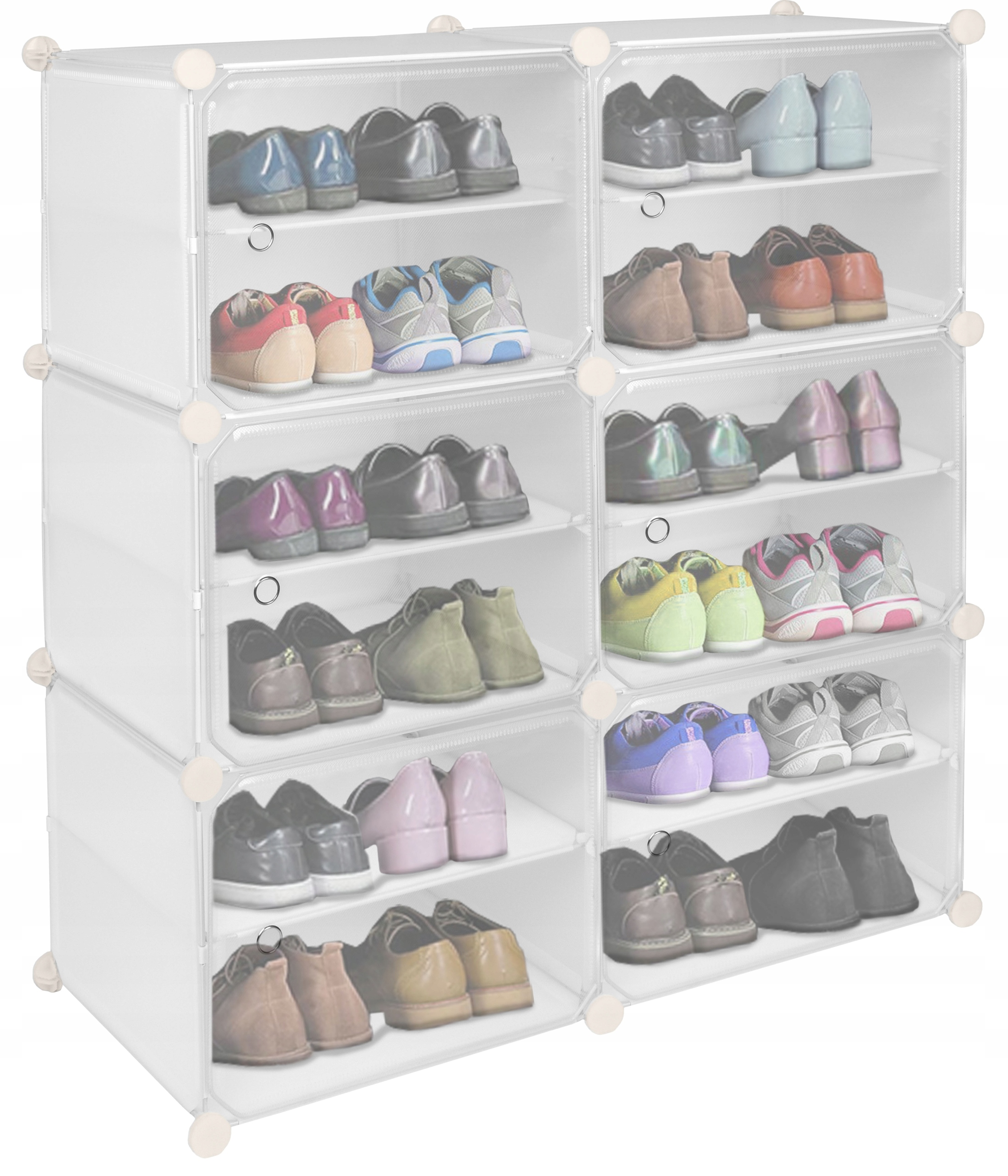 Botník Modulární Obuv Bílá Regál Stojan Police Organizér XXL