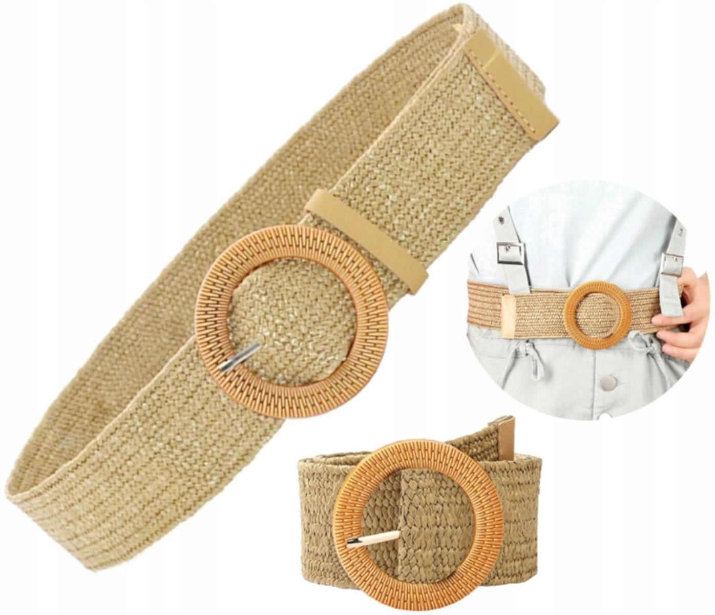 

Elastyczny Pasek Słomiany gumowy klamra okrągła