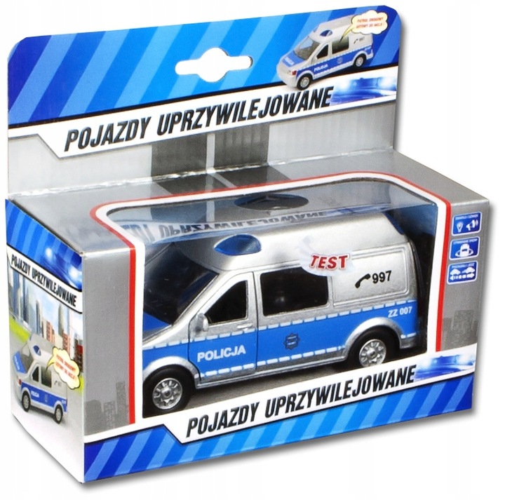 

Hipo Auto Policja Van metalowe z dzwiękiem HKG065