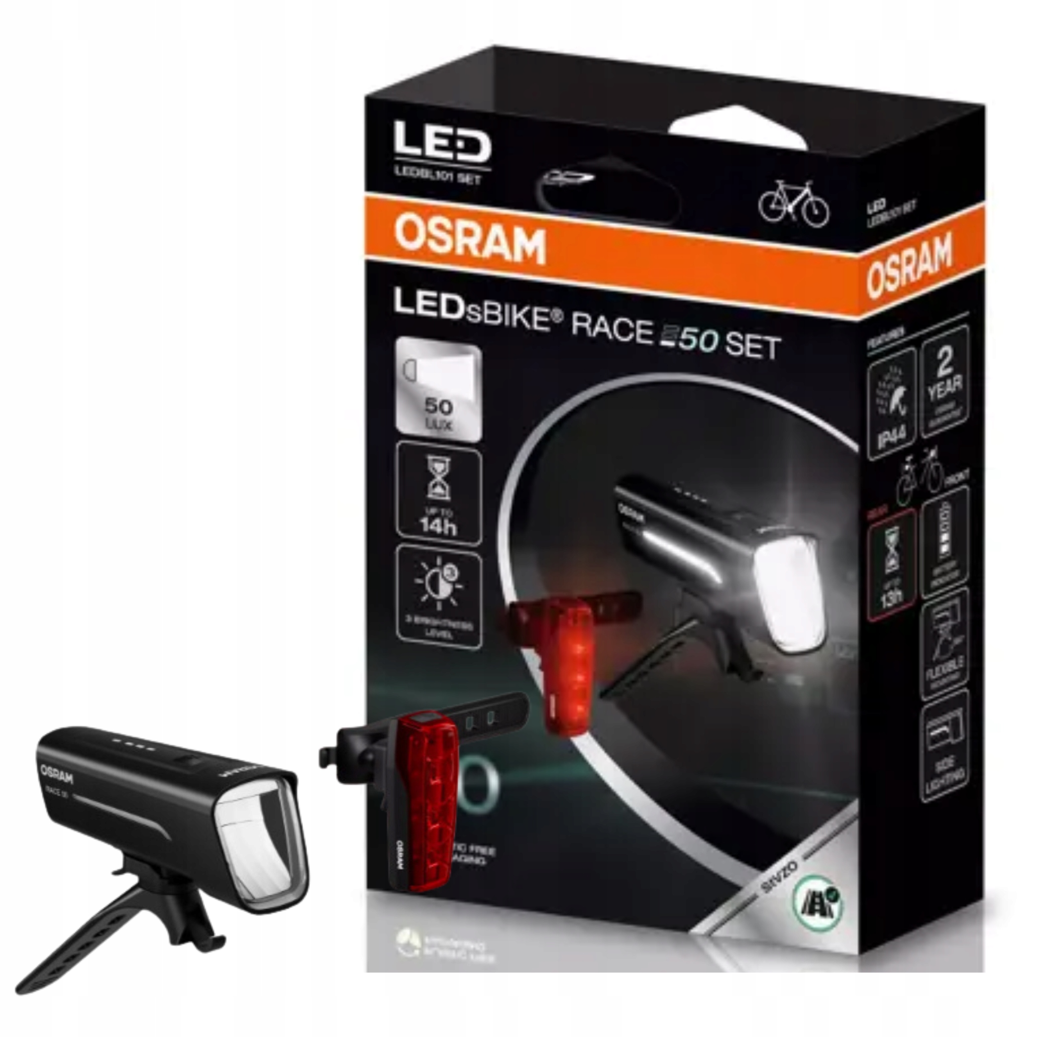 Osram Ledsbike Race 50 Zestaw Lampek Rowerowych Led Usb Akumulator Komplet