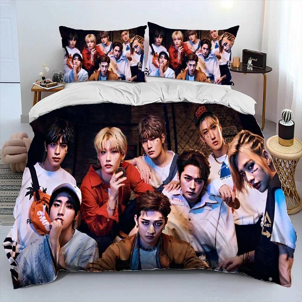 КОМПЛЕКТ ПОСТІЛЬНОЇ БІЛИЗНИ 3D STRAY KIDS KPOP SINGER STAR