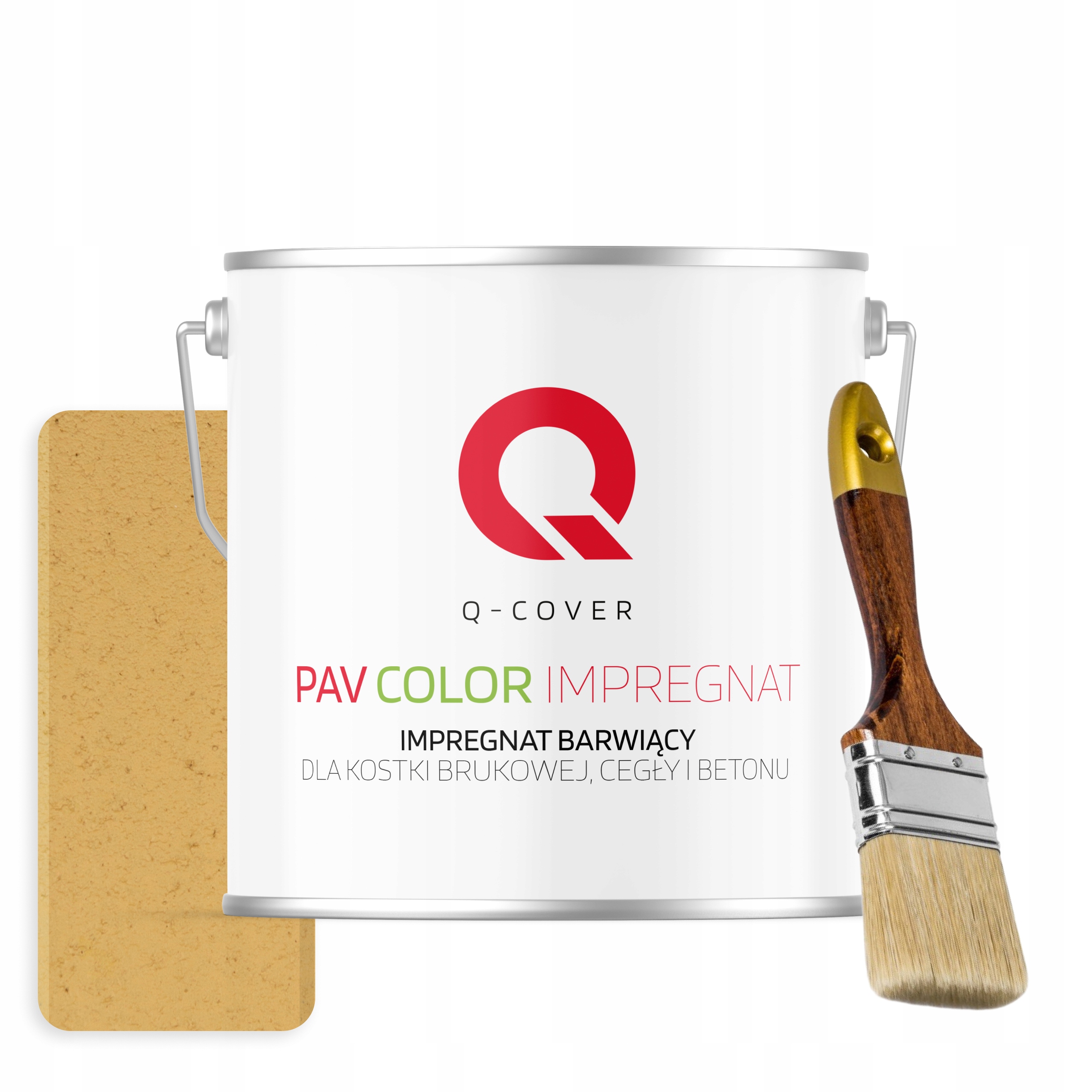 Barvící impregnát na betonu dlažebních kostek 5 l Žlutý pískový štětec