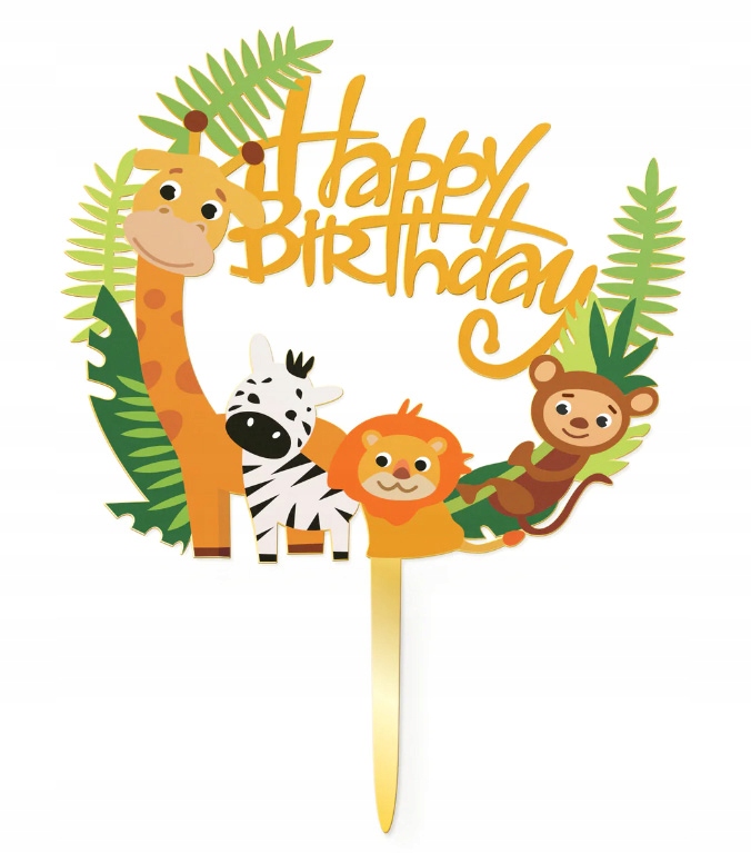 Topper HAPPY BIRTHDAY piker zwierzątka baner tort