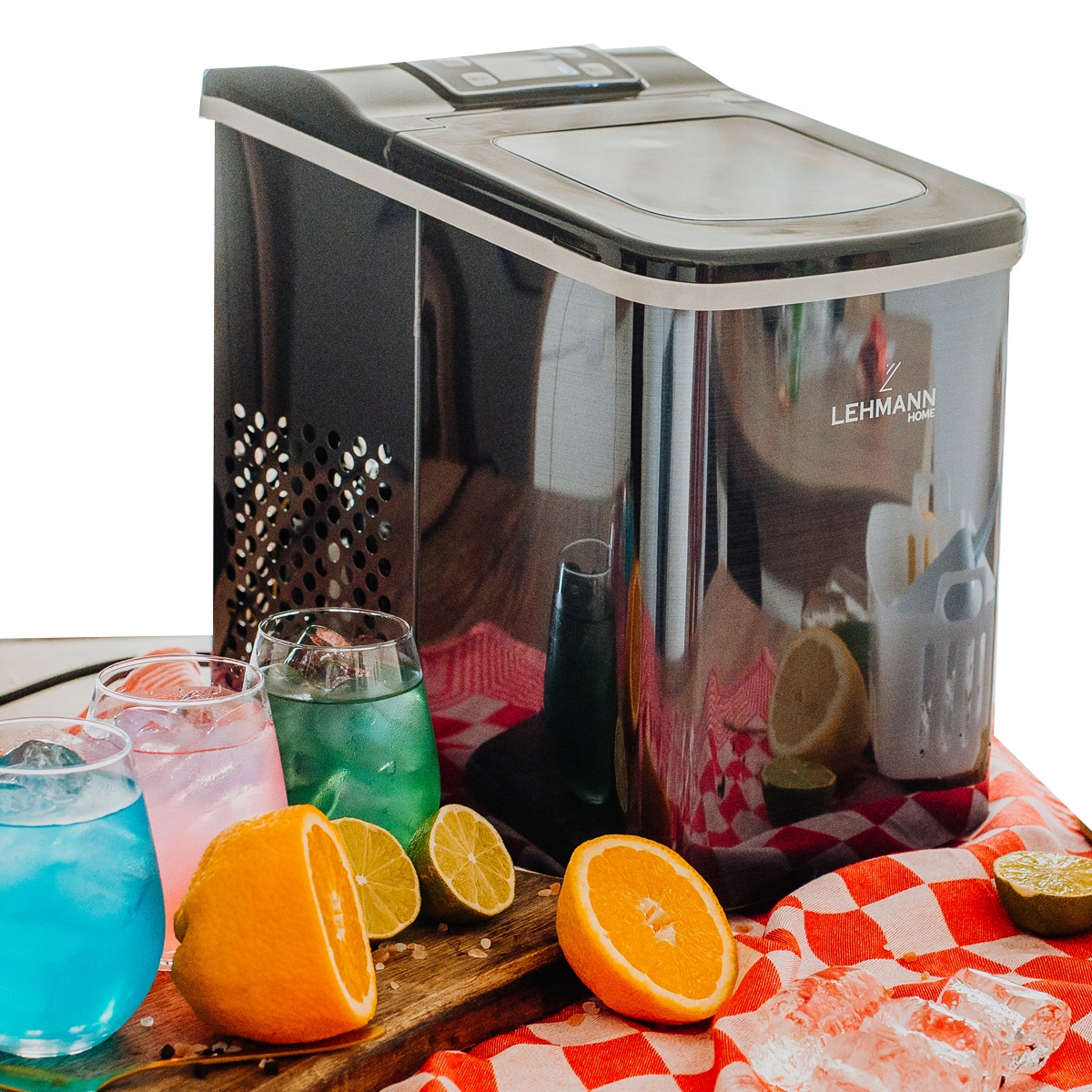 KOSTKARKA DO LODU ELEKTRYCZNA 120W EKSPRESOWY LÓD MASZYNKA DO KOSTEK 12KG Regulacja wielkości kostek tak