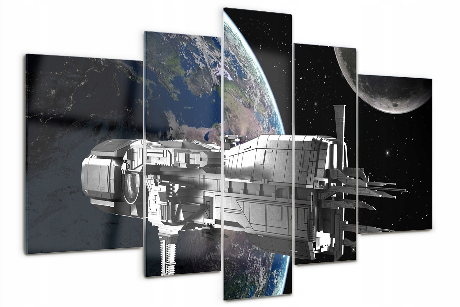 

Obraz szklany tryptyk do salonu Statek kosmiczny