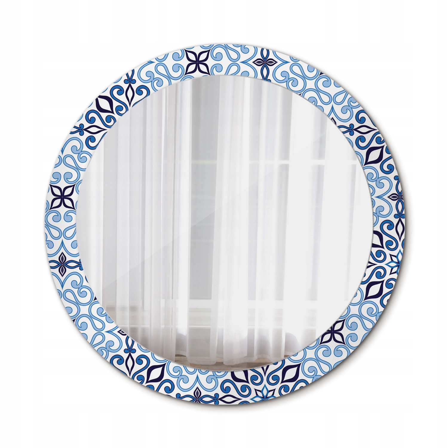 Zrkadlo do spálne Modrý arabský vzor 80 cm