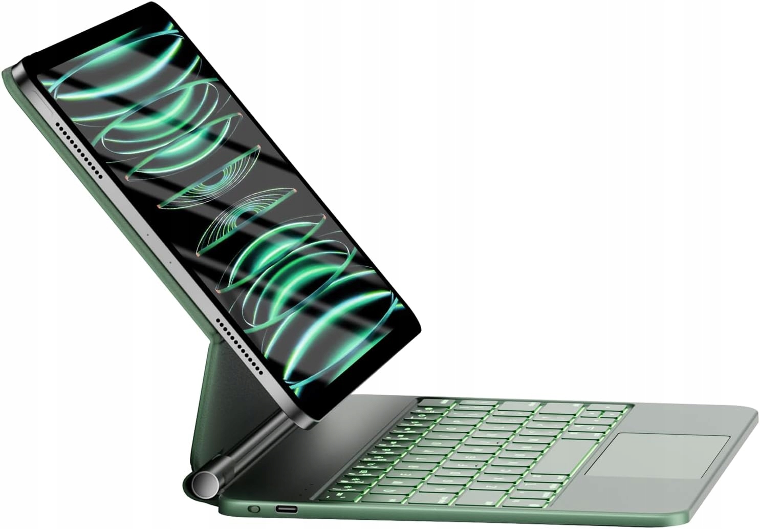 Pouzdro s klávesnicí Hou pro iPad Air/Pro 11" 2025/2024 MultiTouch zelené