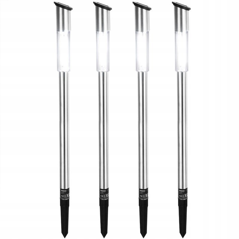 4 x Lampka Ogrodowa Solarna Nierdzewna Led 600mAh