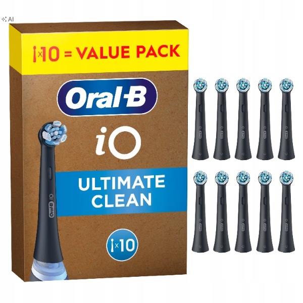 Oryginalne wymienne okrągłe końcówki Oral-B iO Ultimate Clean Black 10sztuk